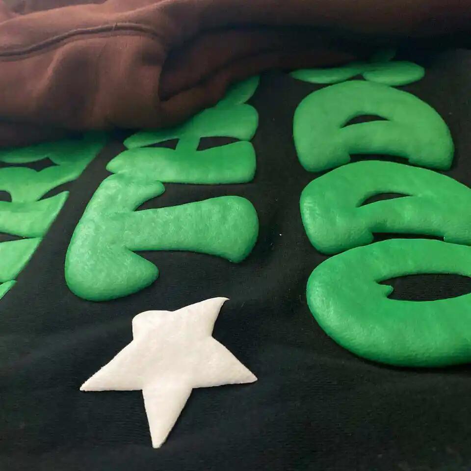 Custom Men Hooded Sweatshirt High Quality Heavy French Terry Cotton Pullover 3D Foam Screen Puff Printing Unisex Hoodie