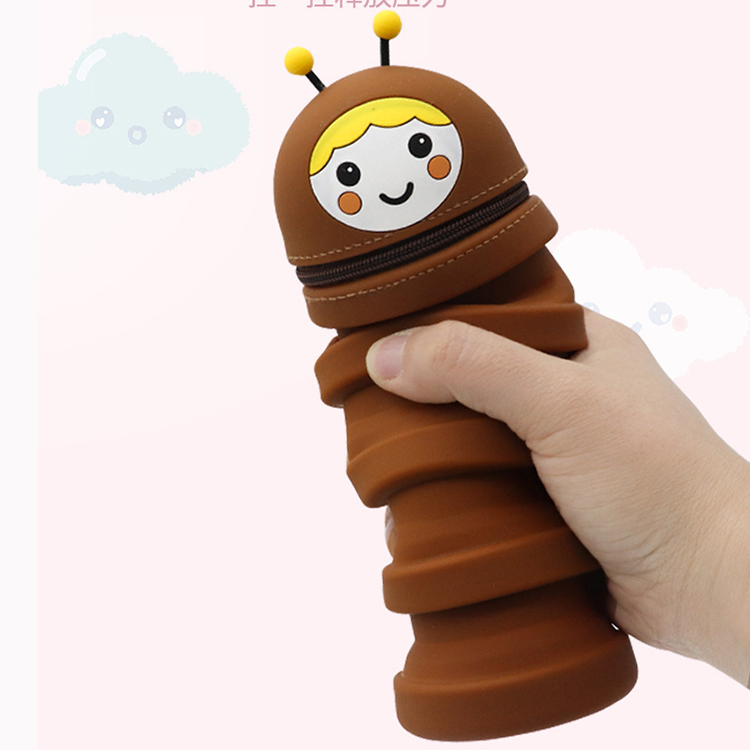 Silicone Animal Design Capacity Washable Pencil Case Stationery Set for Kids in Style