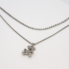 Charm Choker Necklace Set Diamond Silver Chain Necklace 44mm - 47mm For Men