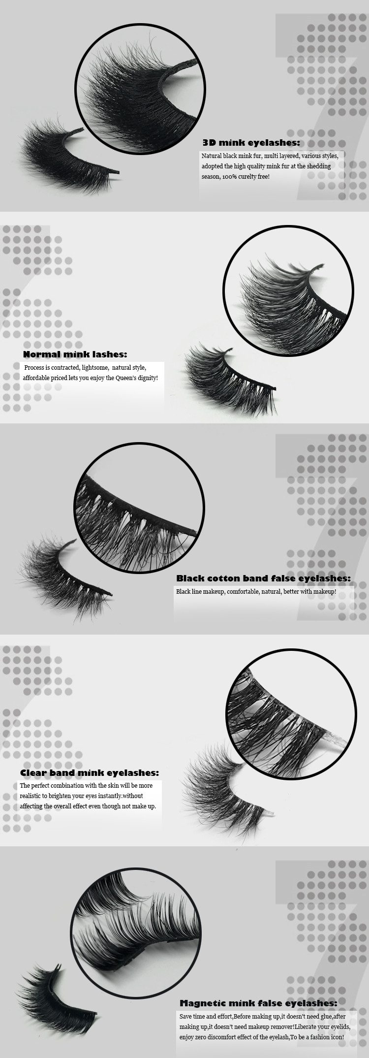 Natural Black 6D Mink Lashes , Customized Package Dramatic Mink Lashes