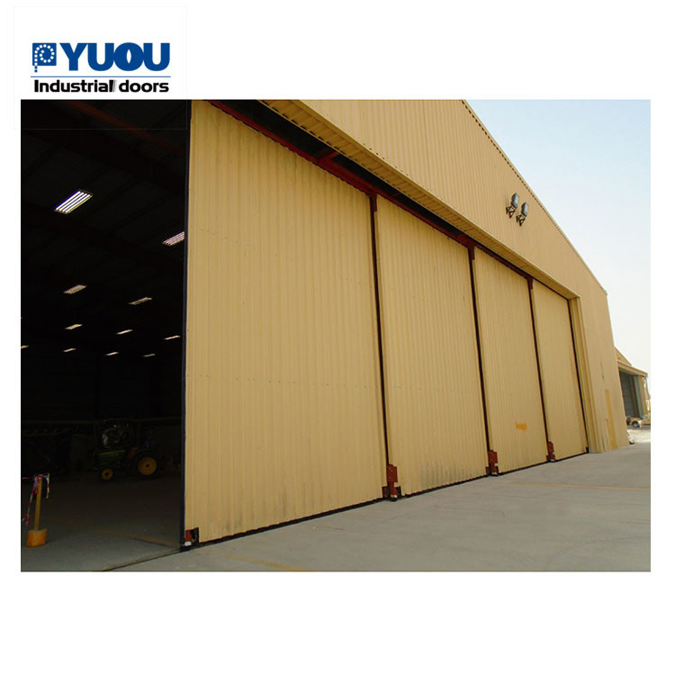 Large Industrial Hangar Doors 380V Electric Army 100m Width 23DB Soundproof
