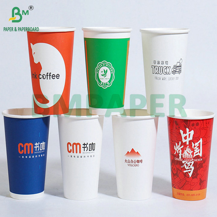 Single-sided PE coating 18gsm 190gsm 210gsm Paper Cup Material For Coffee Cups