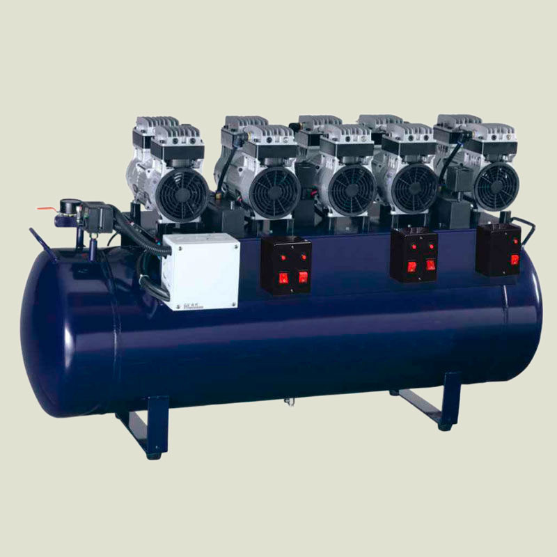 Durable Portable Dental Air Compressor Blue 180L Oil Free Silent 1-To-10