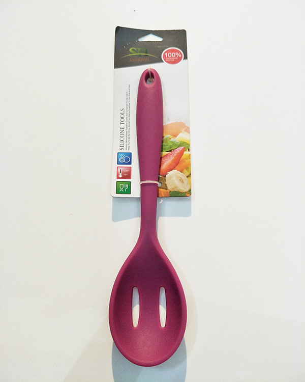 custom different types Hygienic Culinary Silicone Slotted Spoon kitchen utensil set