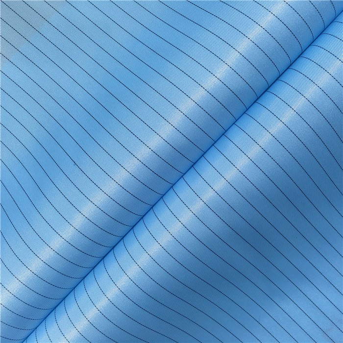 100D Polyester Twill Anti Static ESD Stripes Fabric for Clearing Room Overoll Material