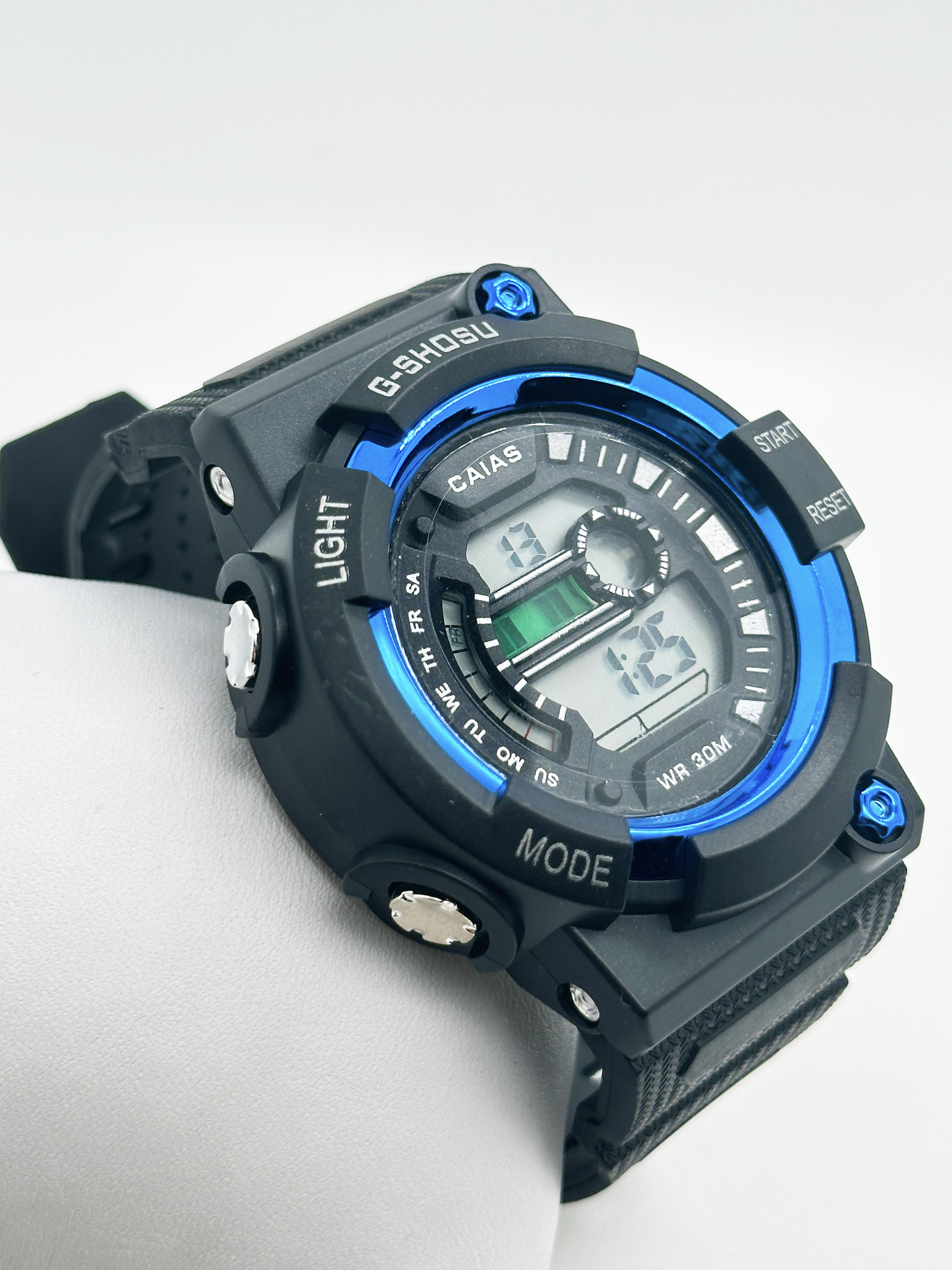 Sporty Black Dial Digital Watch with Silicone Band