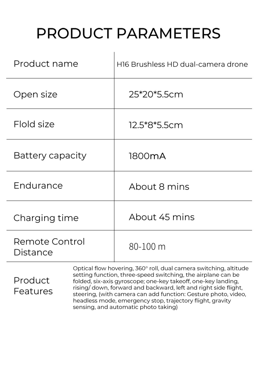 H16 Mini RC Drone HD Camera Wifi Fpv Brushless Foldable Quadcopter Professional Drones Toys for Children 14Y+