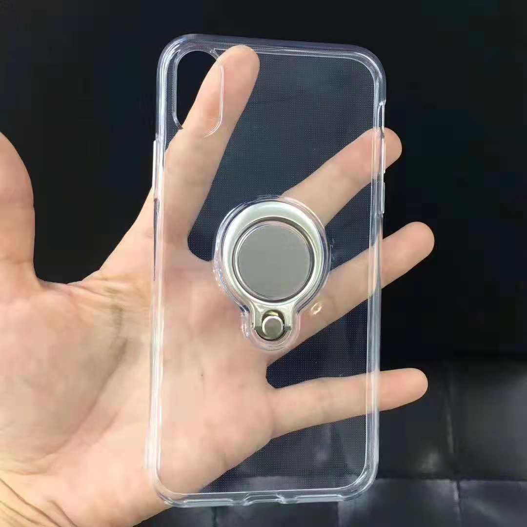 Color Clear Ring Magnetic Car Mount Holder Soft TPU Case Back Cover For Samsung J7 2018 S7 Edge A6 Plus/J8 2018/A9 STAR