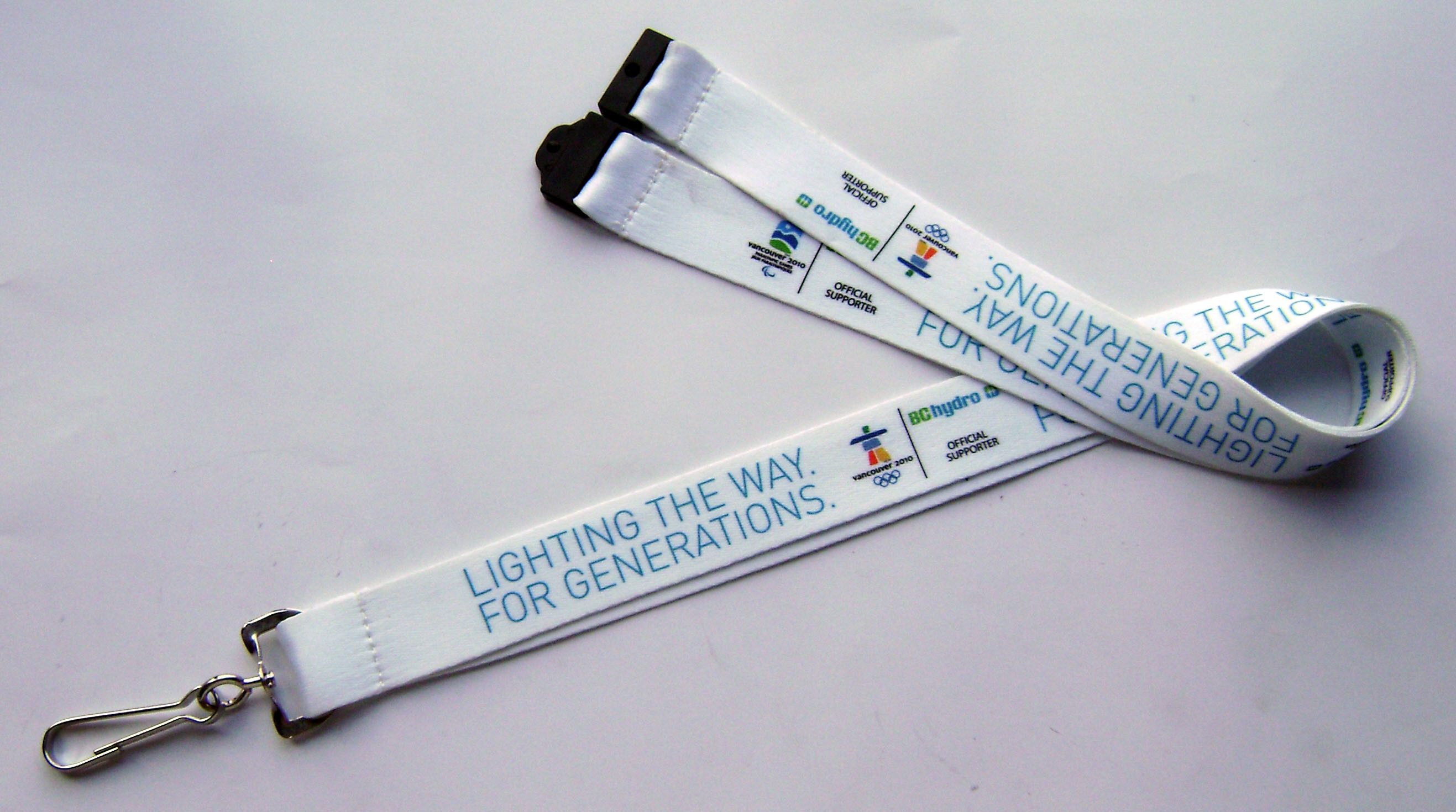 Red promotional lanyards with dye sublimation printing for school use