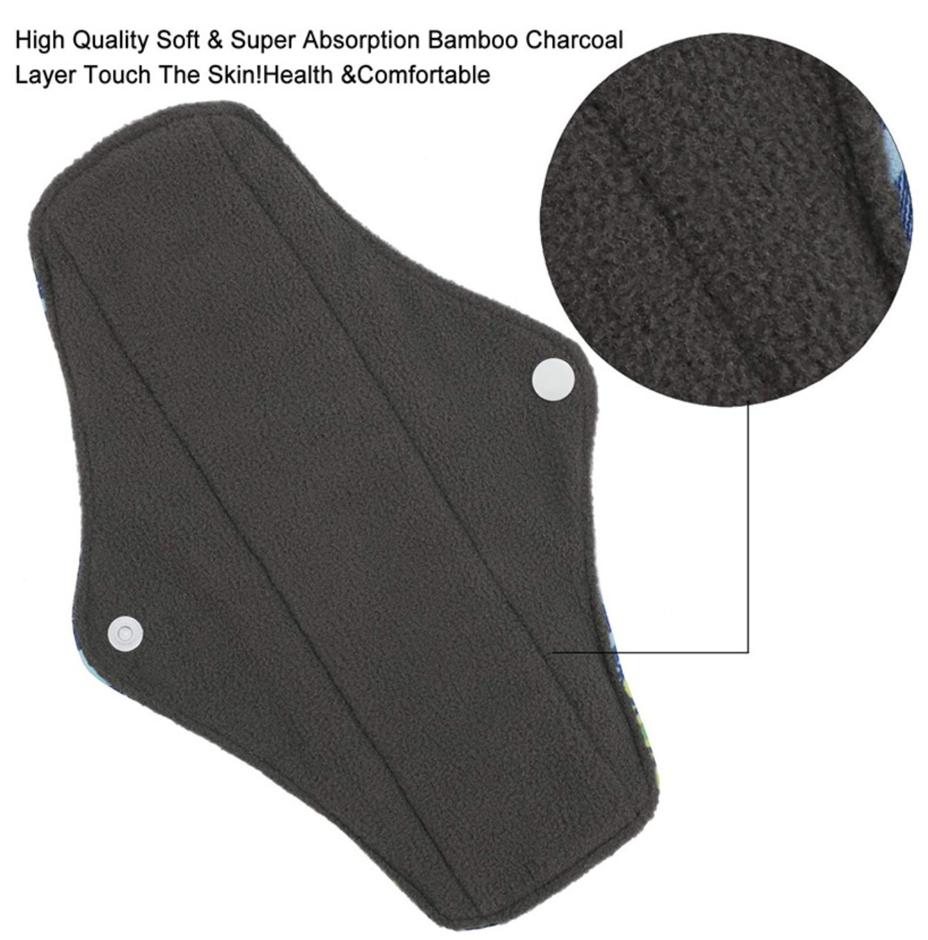 Heavy Flow Eco Friendly Reusable Sanitary Pads Fibre Sanitary Bamboo Cloth Pads High Absorbency