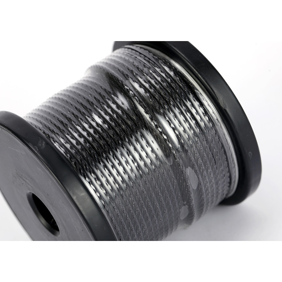 1 To 2 Mm PVC Coated Carbon Steel Wire Rope Reel Anti Corrosion Wear Resistance Durability