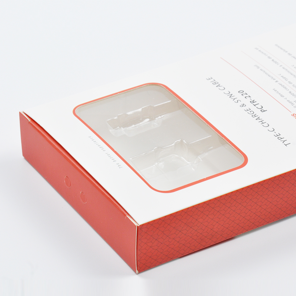 Clear Window Box Packaging / Paper Retail Usb Data Cable Box Packing