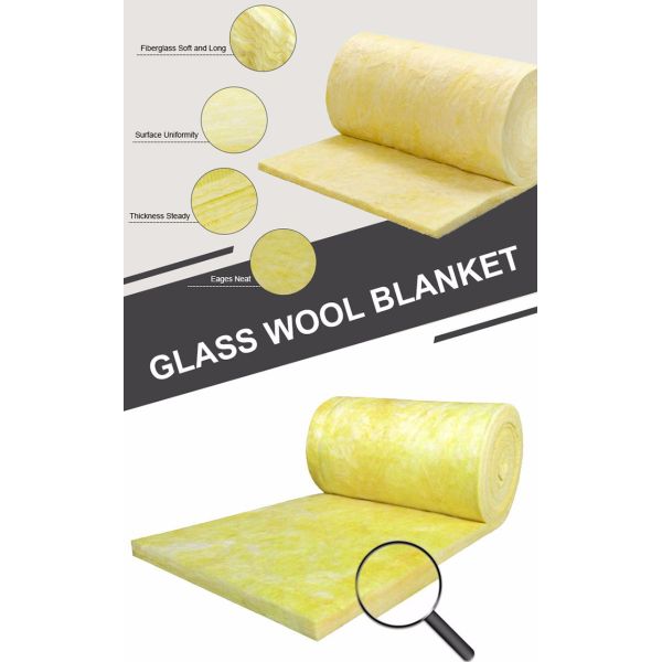 Fireproof Glasswool Blanket Insulation 25mm - 100mm Thickness For Steel Structure Roof