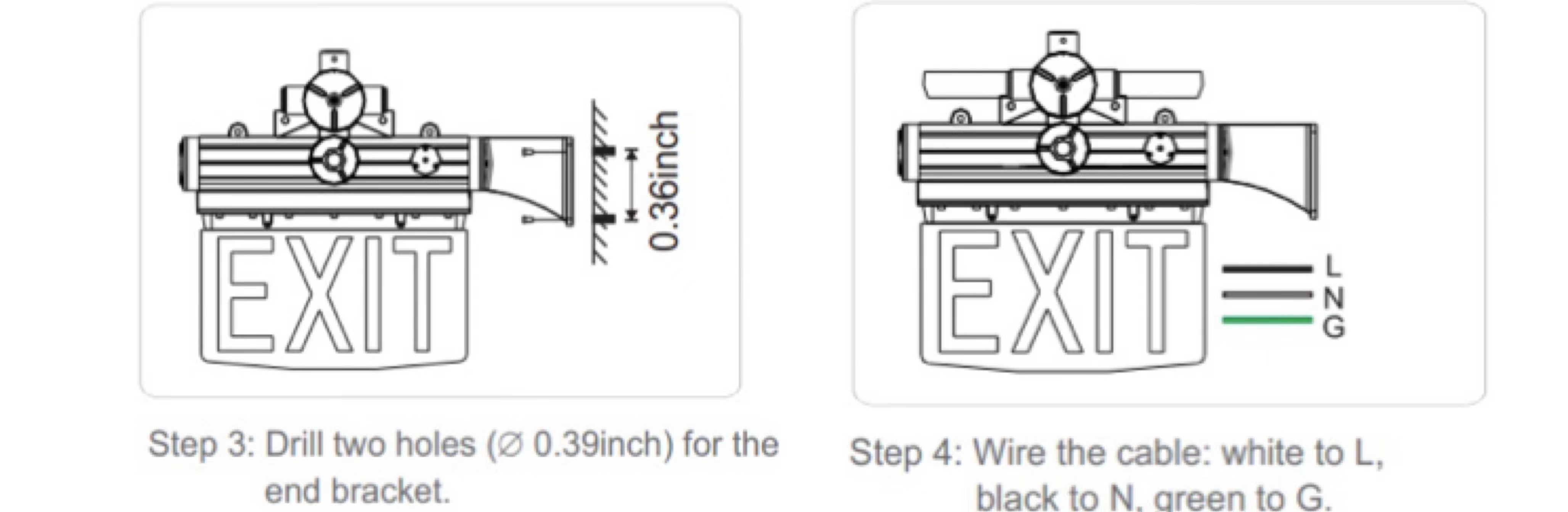 Explosion Proof Exit Sign Light Fixture 100-277V For Hazardous Locations