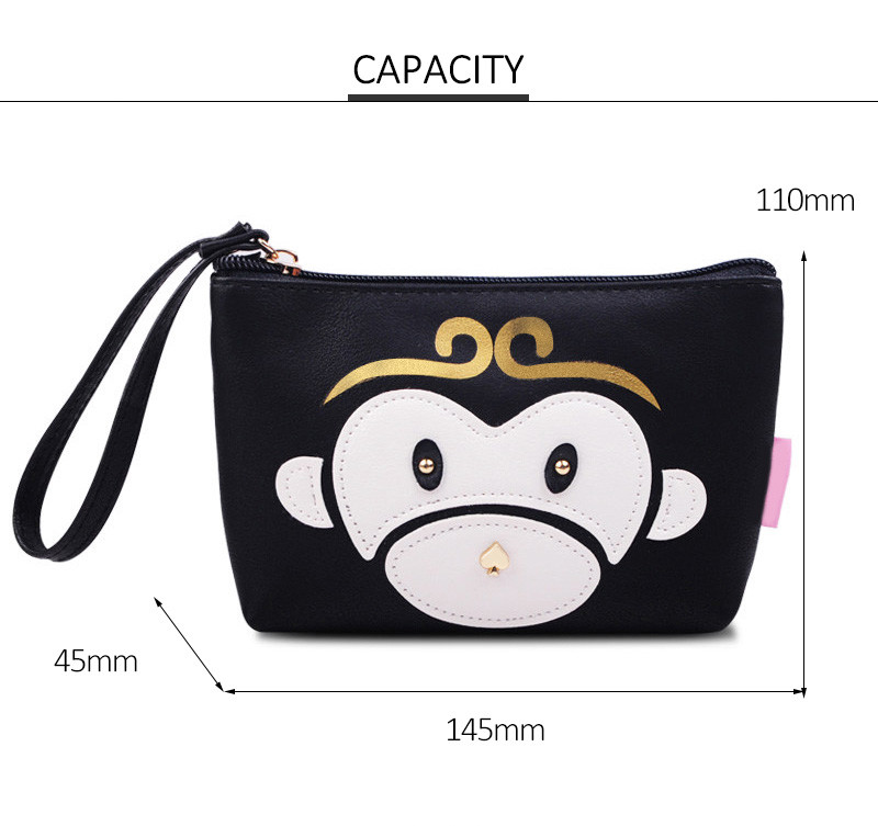 Animal Travel Portable Small PU Leather Cosmetic Toiletry Bag