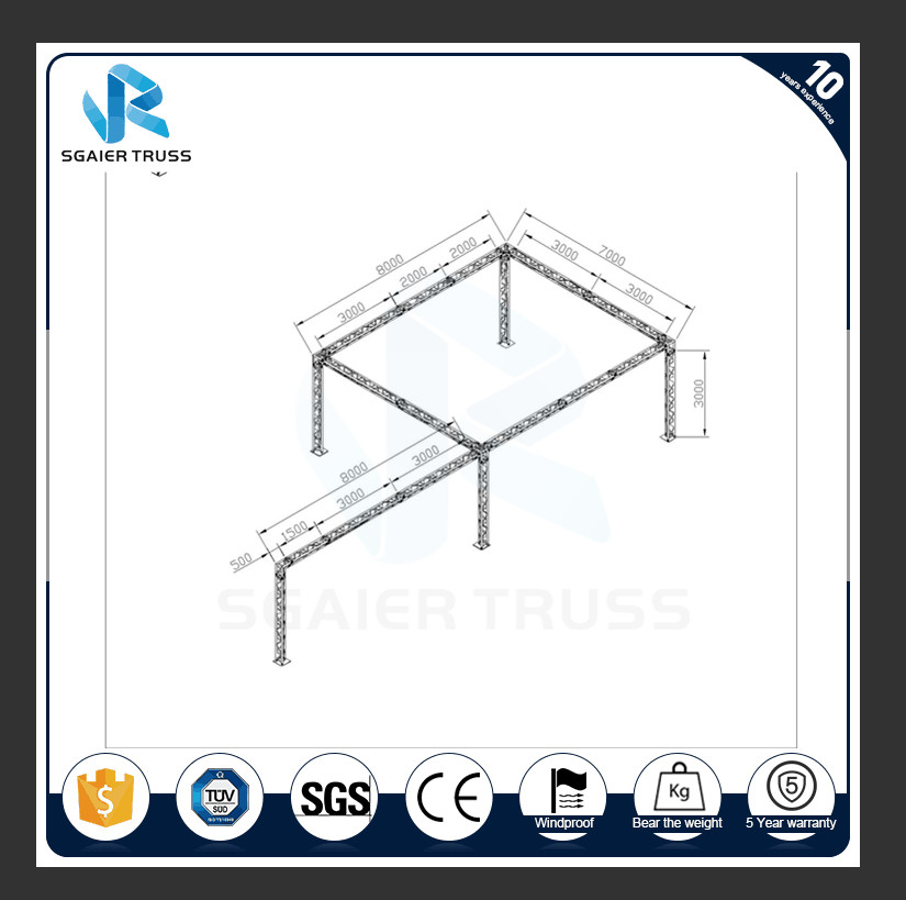 High Performance Aluminum Truss Display Customized Length Black / Gold Color