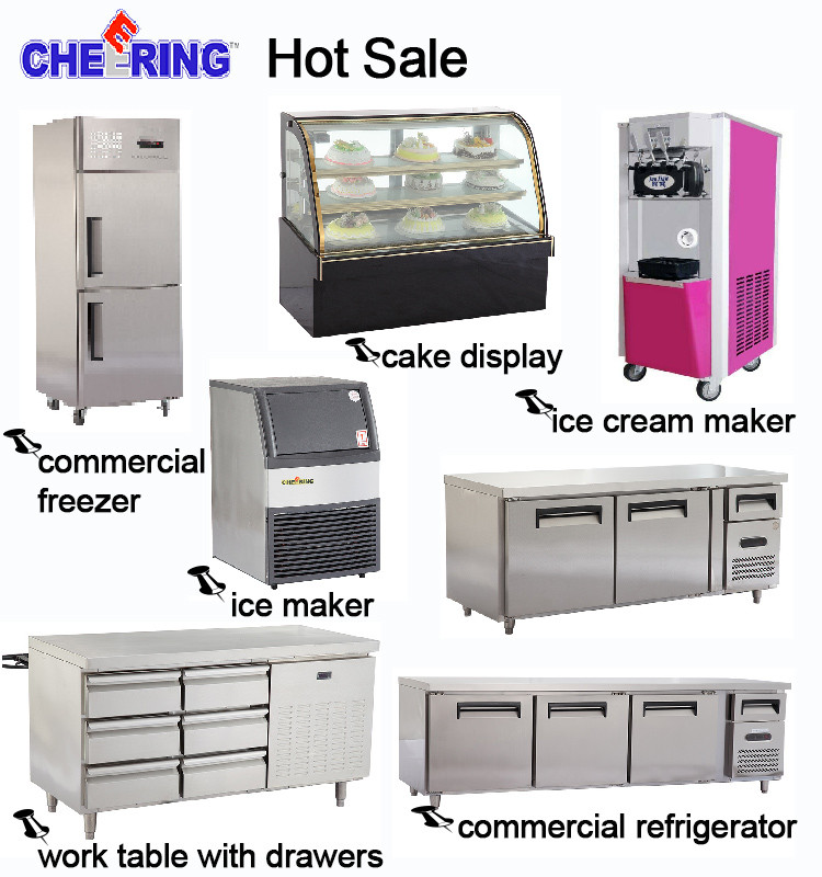 50HZ Snack Food Machinery Soft Three Flavor Ice Cream Maker Machine