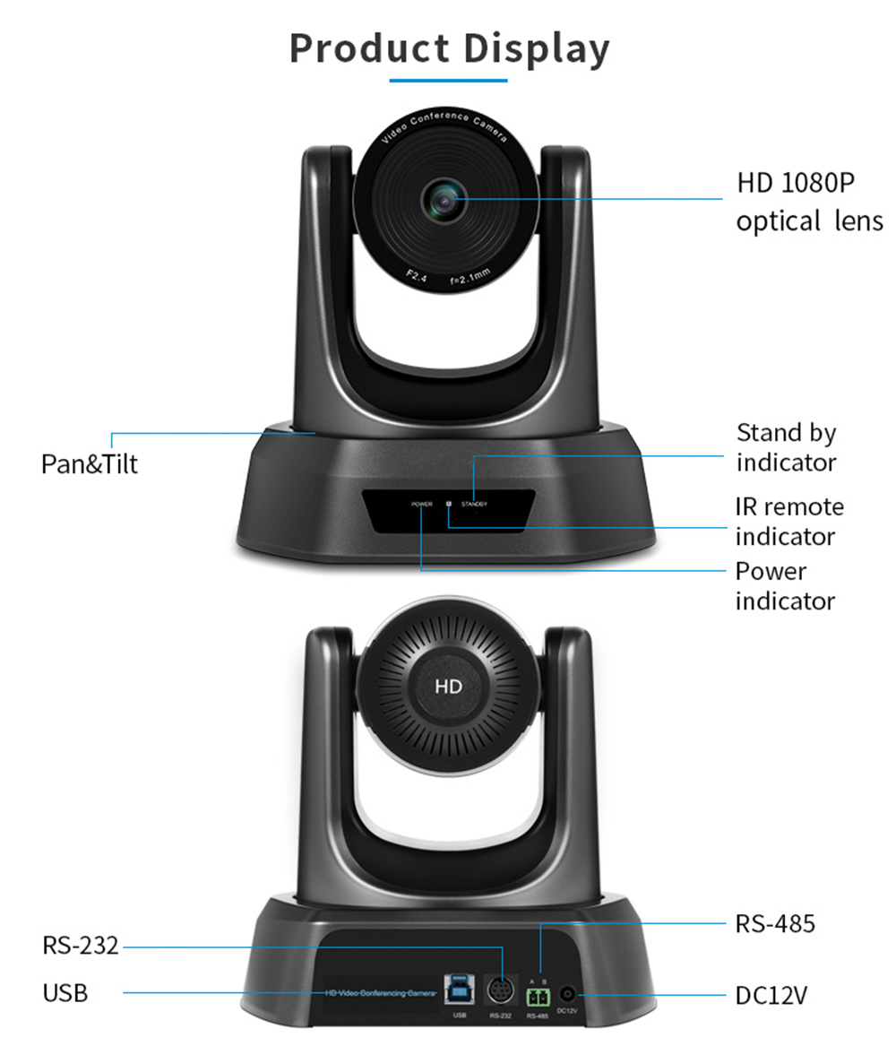 Fixed Focus 8.0 Mega Pixel USB 1080P Conference Video Camera