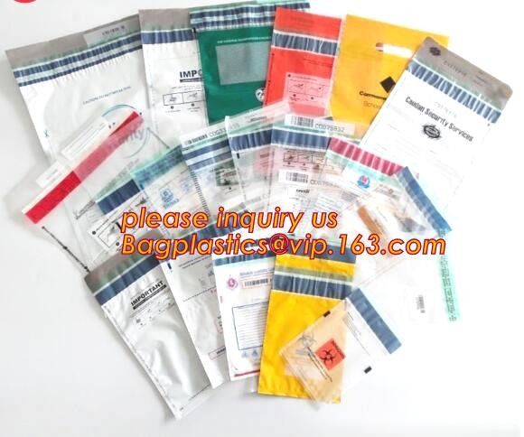 Security plastic bag with adhesive tape for cash, plastic money bag, Security Money Cash Bag For Airport/Bank and police