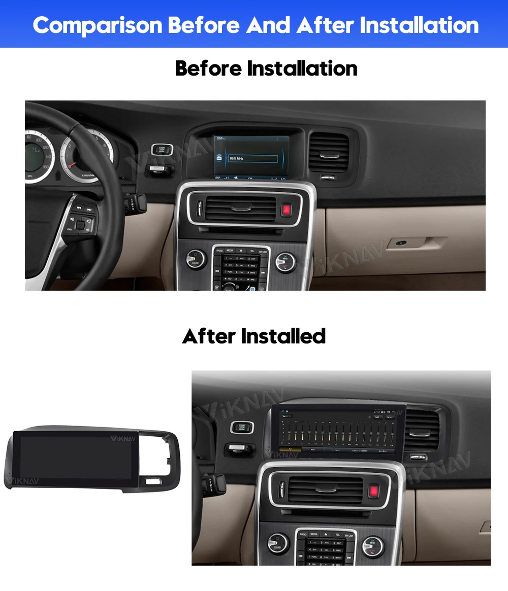 Viknav Car Radio For Volvo S60 (2011-2014) 8.8 inch Stereo Tesla Style Multimedia Player GPS Navigation DVD Head Unit