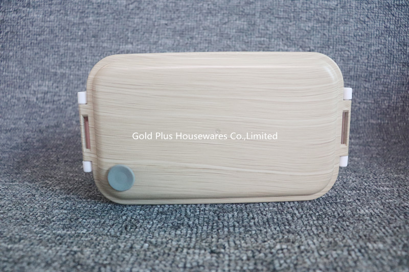 Two Compartment Plastic Bento Boxes With Locked Handle 2layer