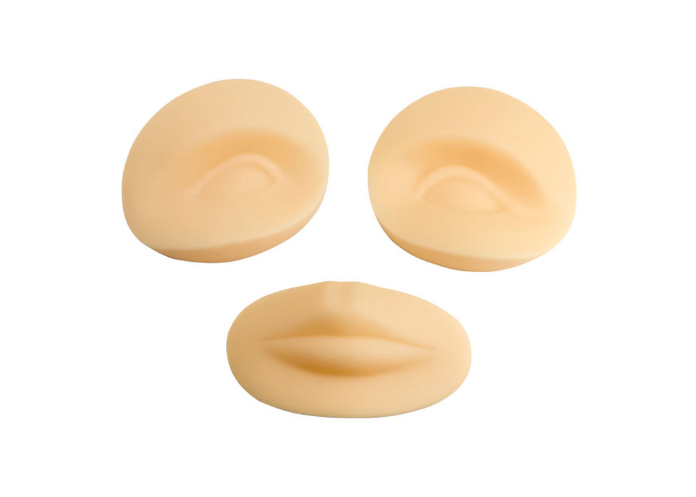 Yellow Silicone 3D Permanent Makeup Practice Skin Eyes And Lips Parts For Tattoo Mannequin Head