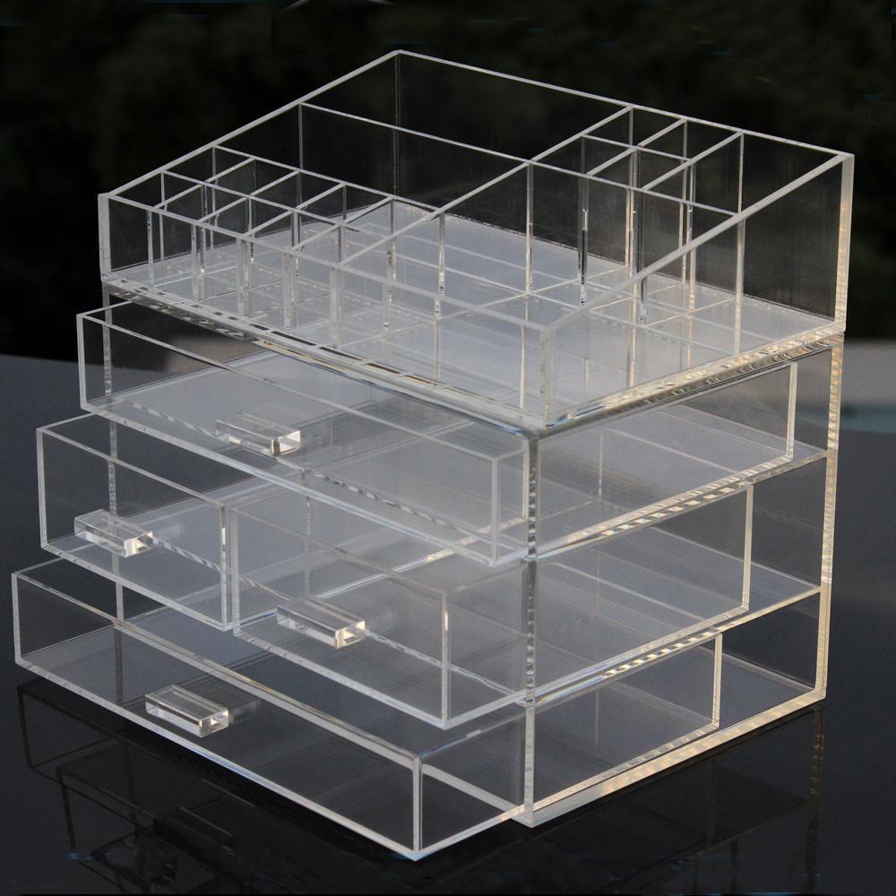 Clear Acrylic Makeup Organizer Drawer Type Perspex Cosmetic Storage Box Plastic Makeup Box