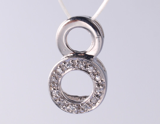 Geometric Series Round Delicate 925 Silver CZ Geometric Pendant Customizable With 46cm Chain 925 Silver CZ Pendant
