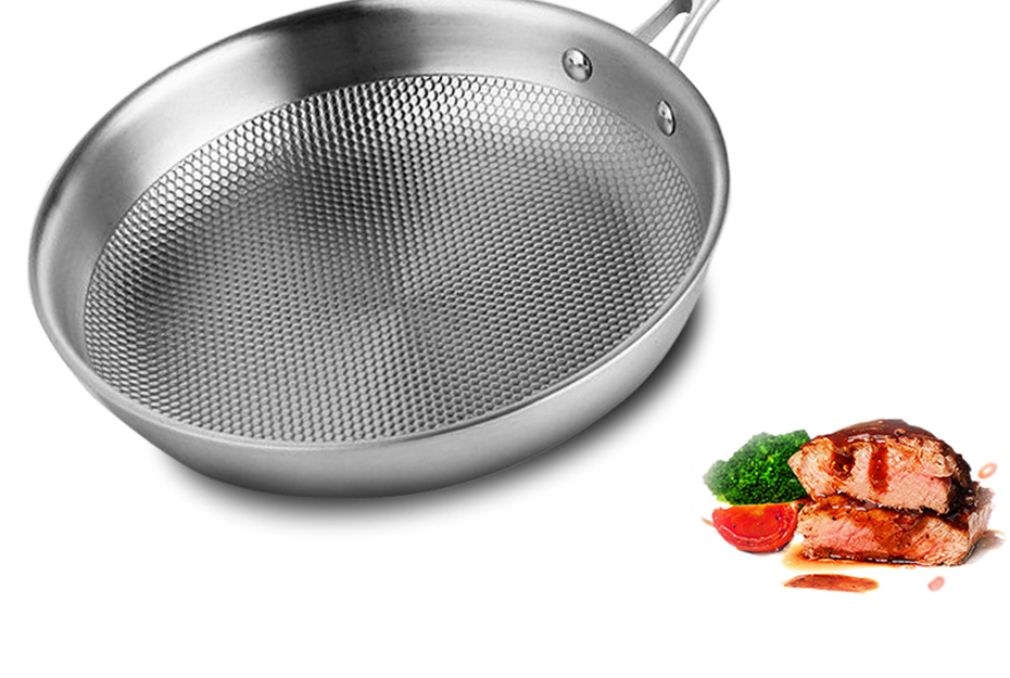 Honeycomb Kitchen Frying Pan Nonstick Hybrid Stainless Steel Frying Pan