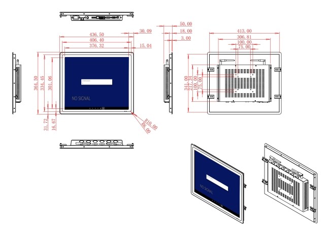 19-Inch Compact Android Display for Transportation Interfaces and Access Systems