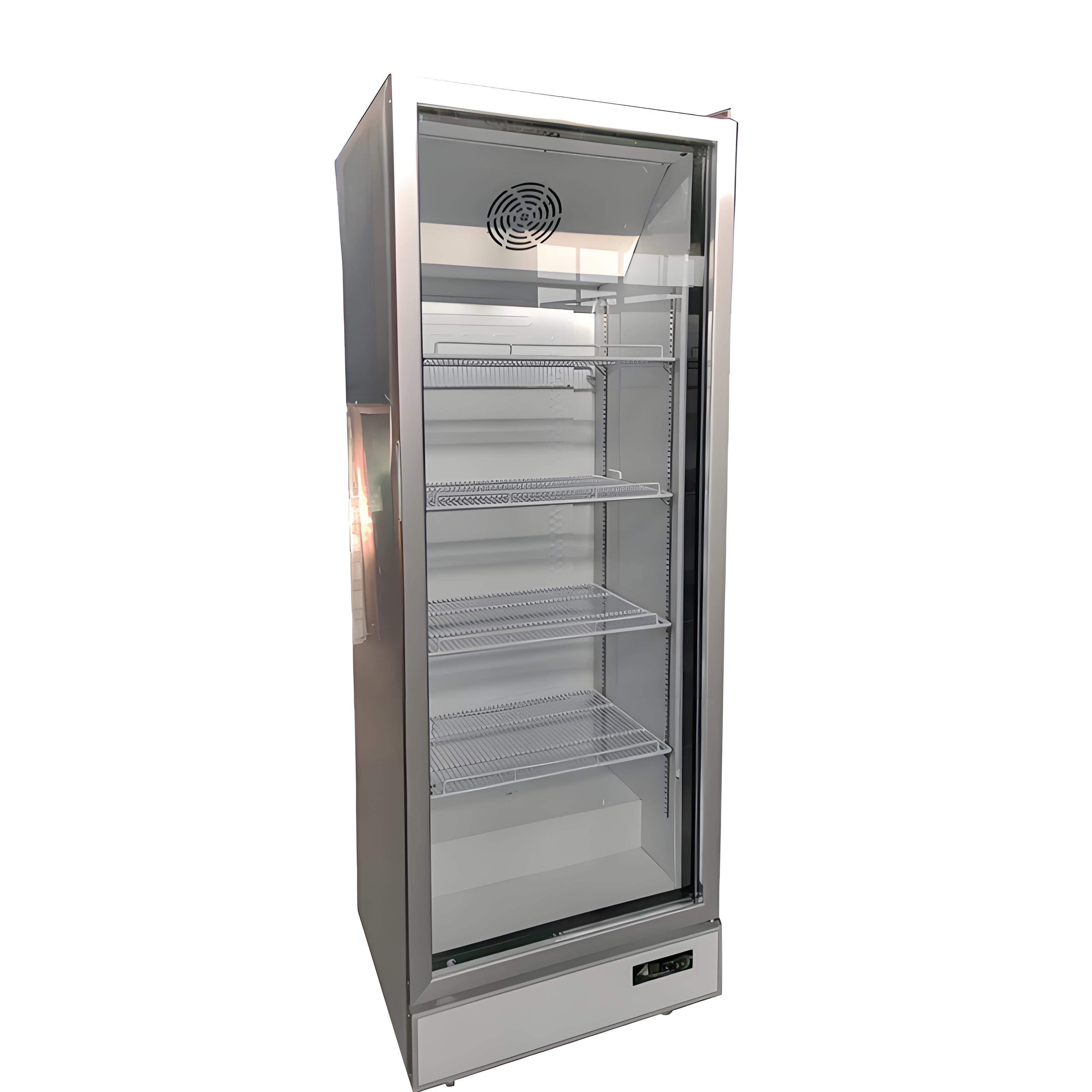 Strong 500L Direct Cooling Templed Glass Single Door Upright Showcase Cooler