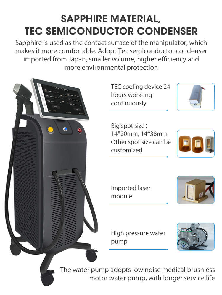 Diode Laser Ice Titanium 3 Wave Ice Diode Laser 3000W 755 808 1064nm