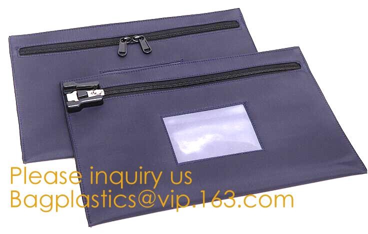 Zippered Money Pouch Bank Bag Security Deposit Bags Assorted Color Tool Bag Bank Bags Sealing Cargo Lock Mail Bag Securi