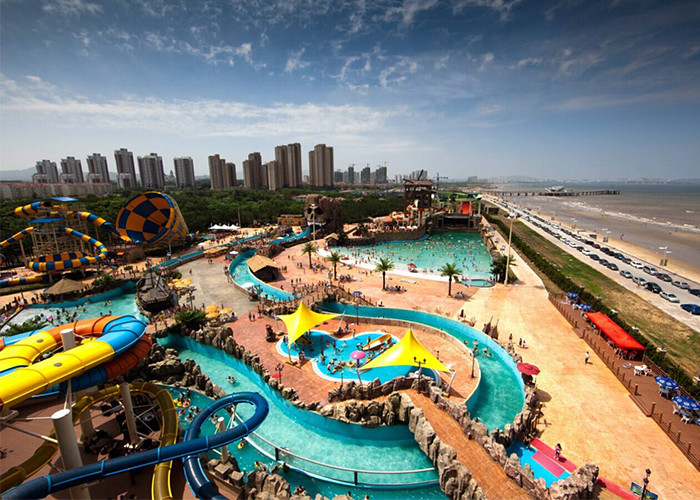 Colorful Super Bowl Water Slide Playground / Fiberglass Water Slide Water Park Project