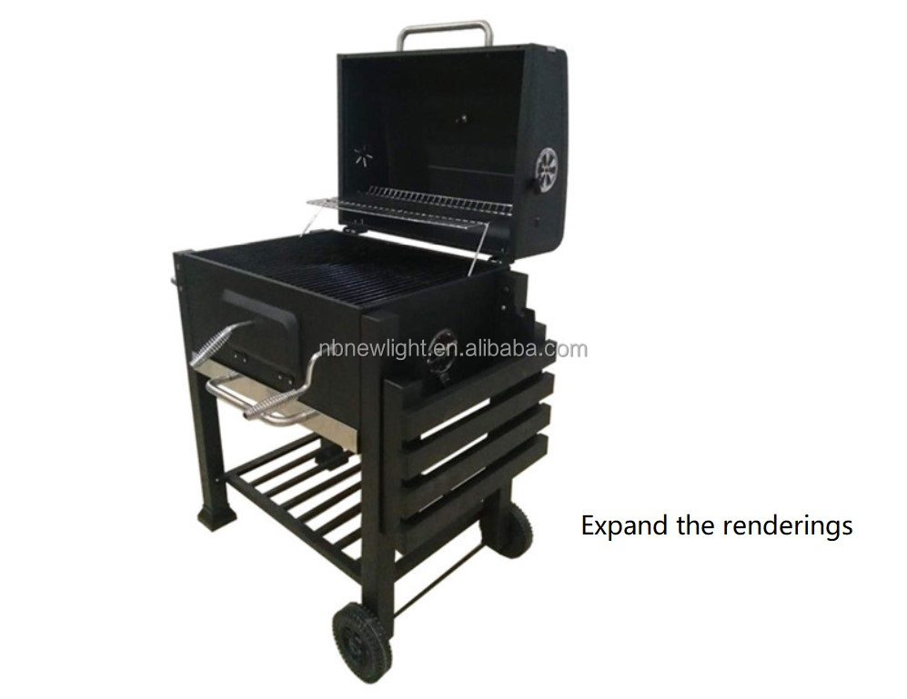 Multifunctional Outdoor Camping Barbecue Stove with Chrome Plated Finish 100x100x46cm