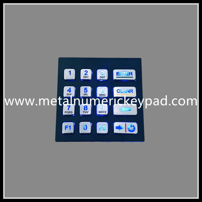 Illuminated Black 16 Key 1.5mm Backlit Numeric Keypad