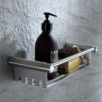 Multifunctional Frosted Glass Corner Shelf OEM ODM Stainless Steel Shower Caddy