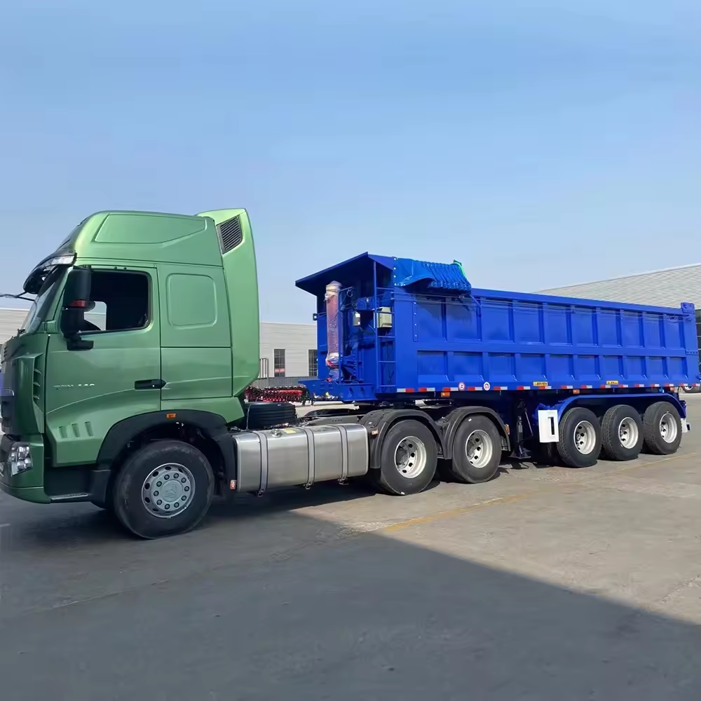 The best trailer factory in China manufactures 3/4/5 axle with a load of 30 to 100 tons dump semi-trailers