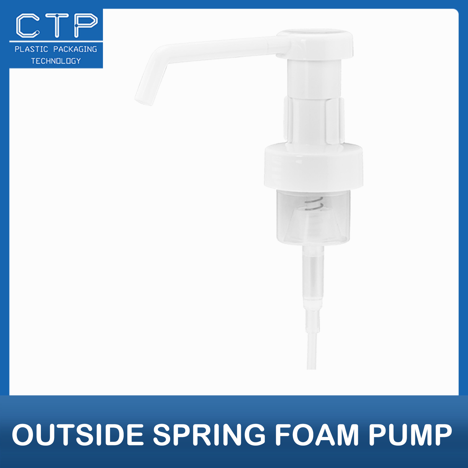 Plastic Lotion Pump With Unique External Spring Design 0.8-1.5CC Output Secure Overcap / Clip Lockway