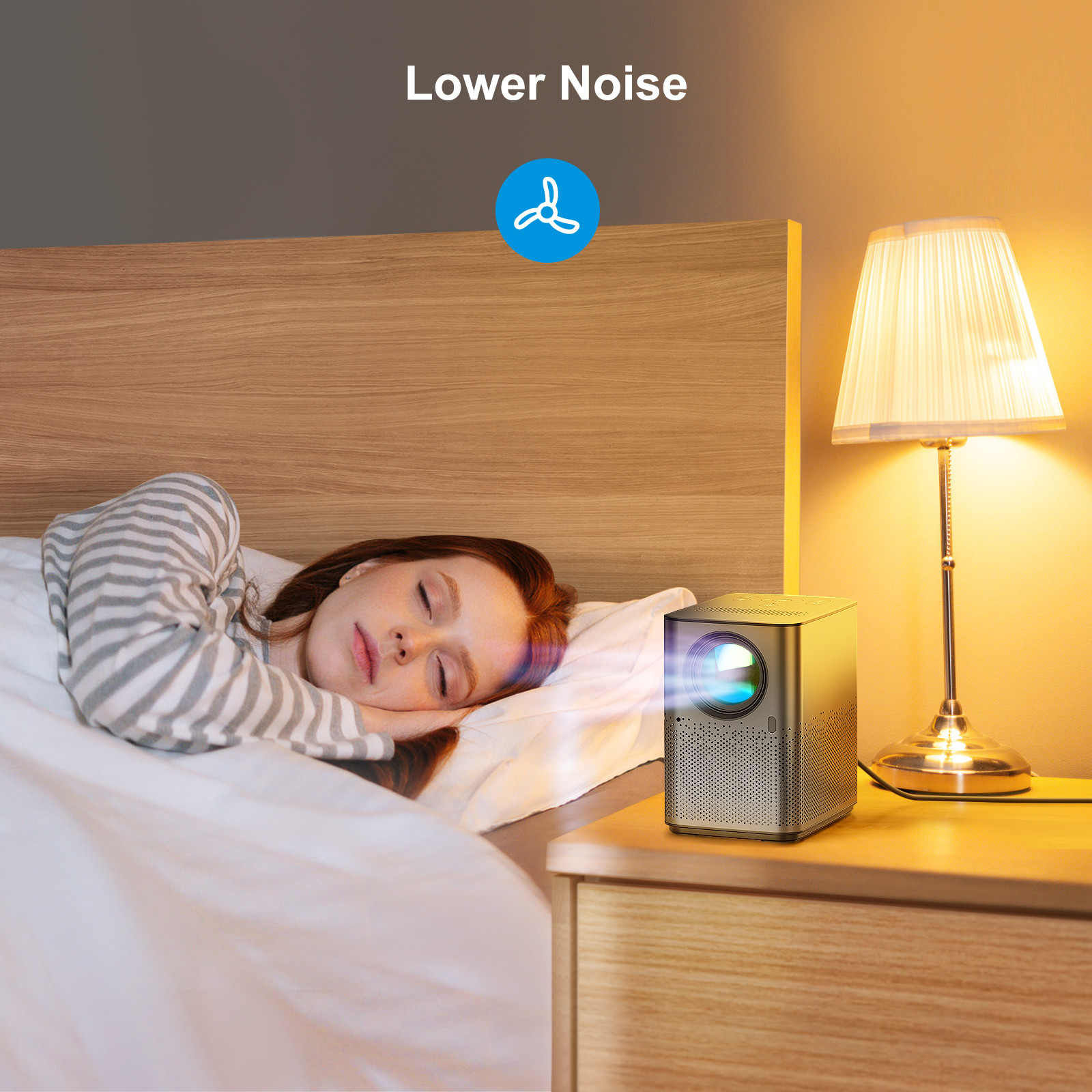 100 ANSI Lumens Lift Bracket 4k Mini Projector for Home Theater Outdoor