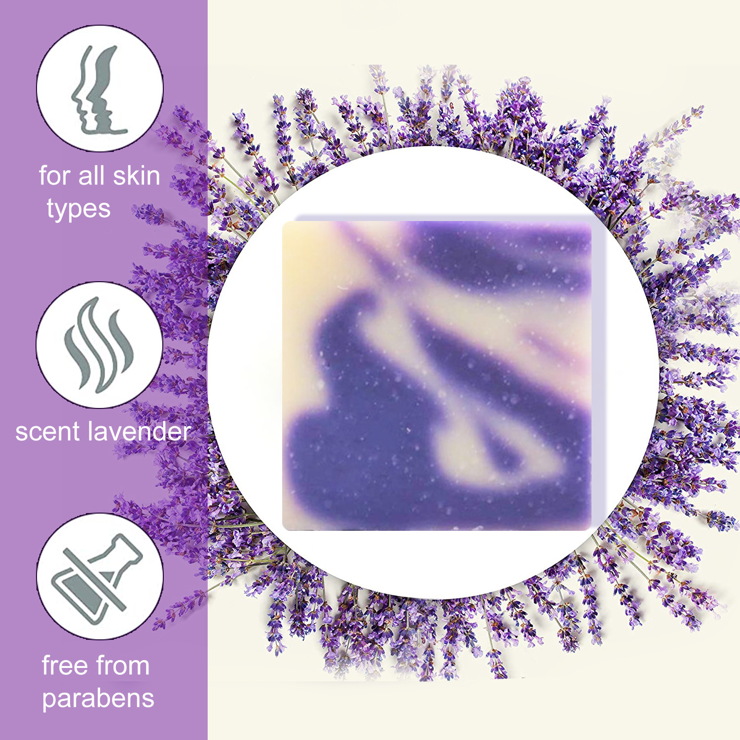 Herbal Organic Handmade Soap Lavender Scent Dry Skin Soap