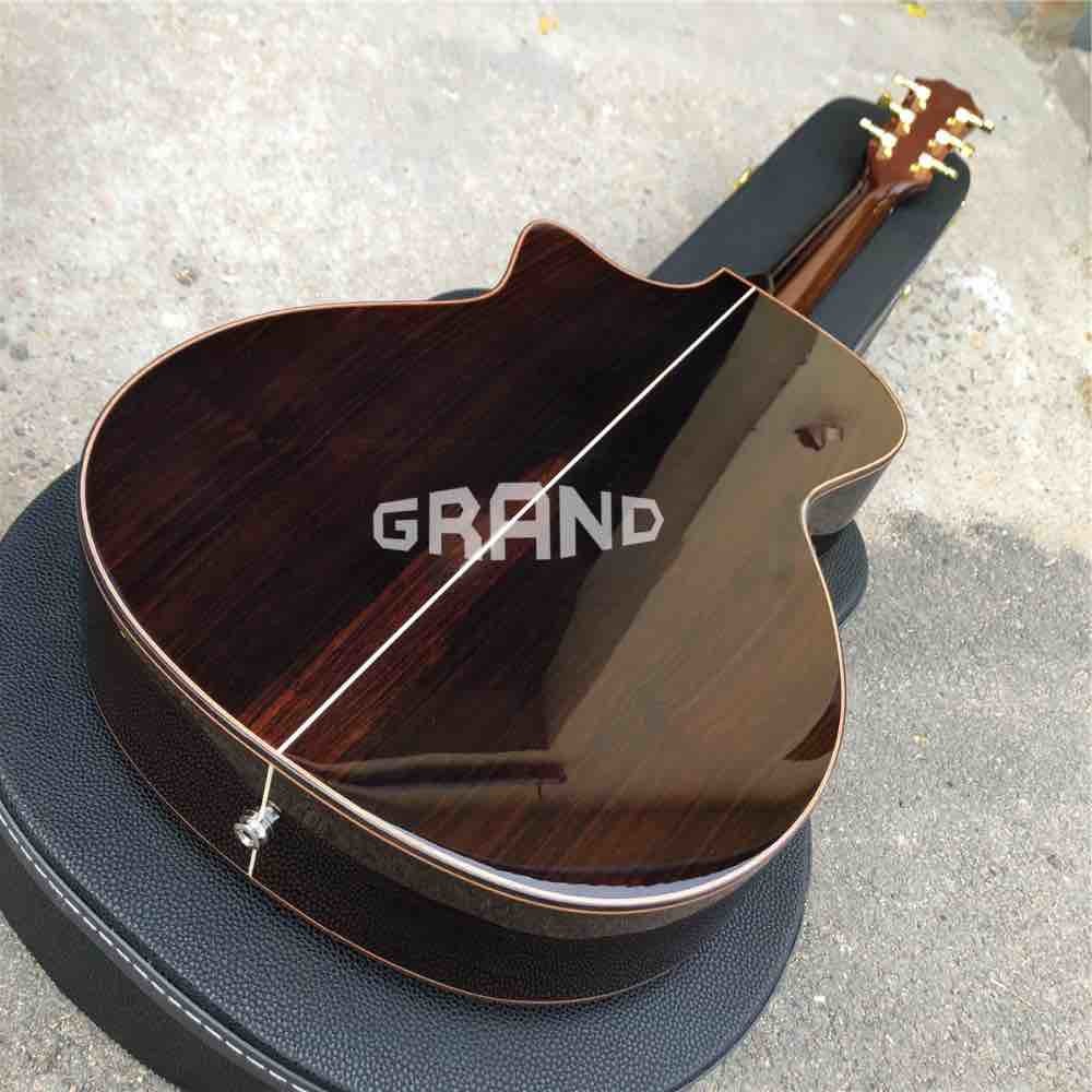Real abalone sunburst 916 classic acoustic guitar,Solid Spruce top,Ebony fingerboard