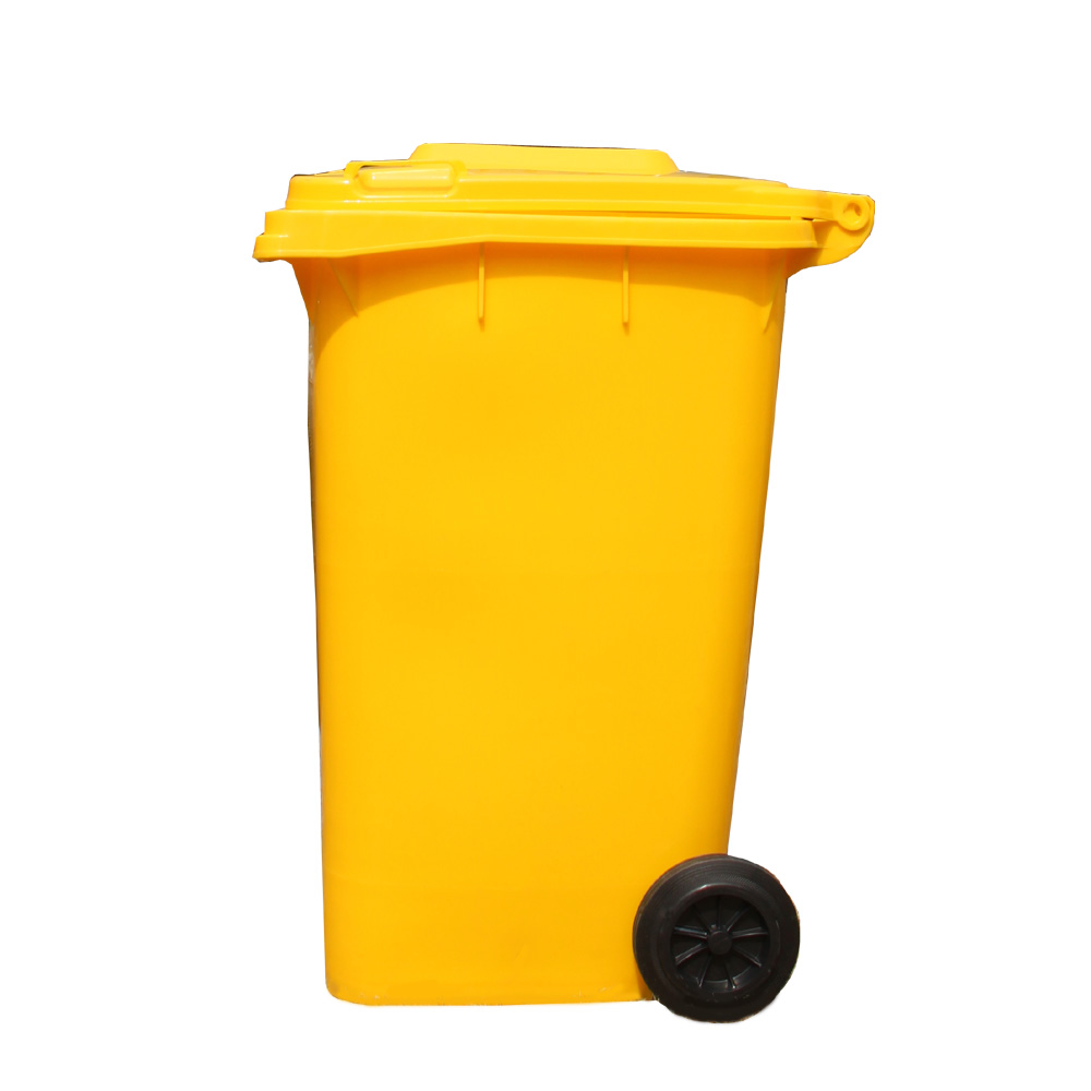 yellow medical dustbin 120 liter waste bin garbage bin