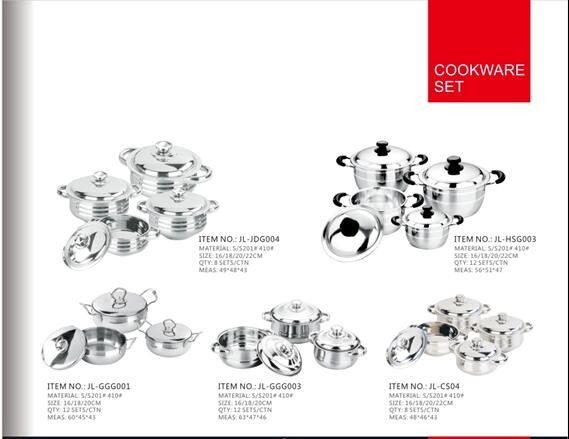 6pcs/8pcs pumpkin pot cookware set &cooking pot/high quality stainless steel pot