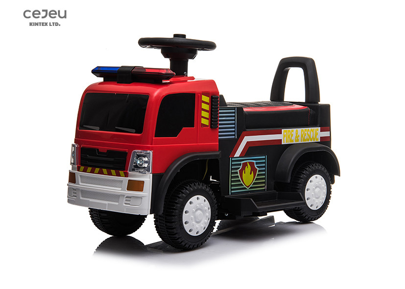 Foot Rest Push Along Truck 6.3KG Red Fire Truck Ride On With Canopy