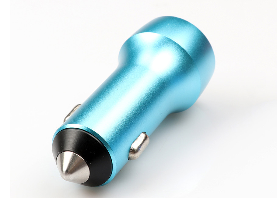 All Metal Aluminum Alloy 3.1A Car Phone Charger , Dual Usb Port Cell Phone Car Charger