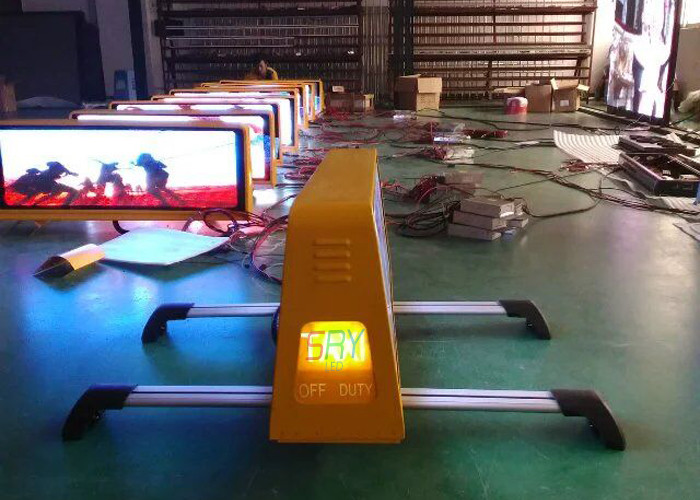 IP65 Asynchronous Wireless Taxi LED Display Top / HD Light led taxi roof signs