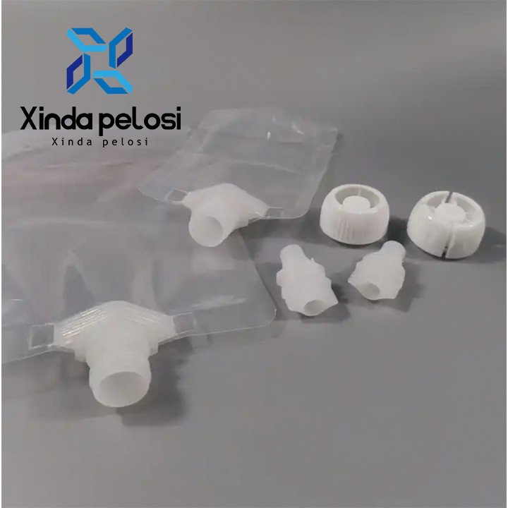 Plastic Spout Caps Recyclable Anti Choke Pouch Spout With Spout Cap Rounded