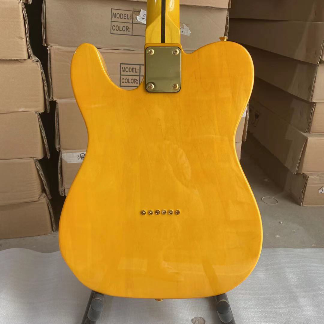 Custom Tele Electric Guitar Burl Maple Top Basswood Body Maple Fingerboard Golden Hardware High Quality Guitar