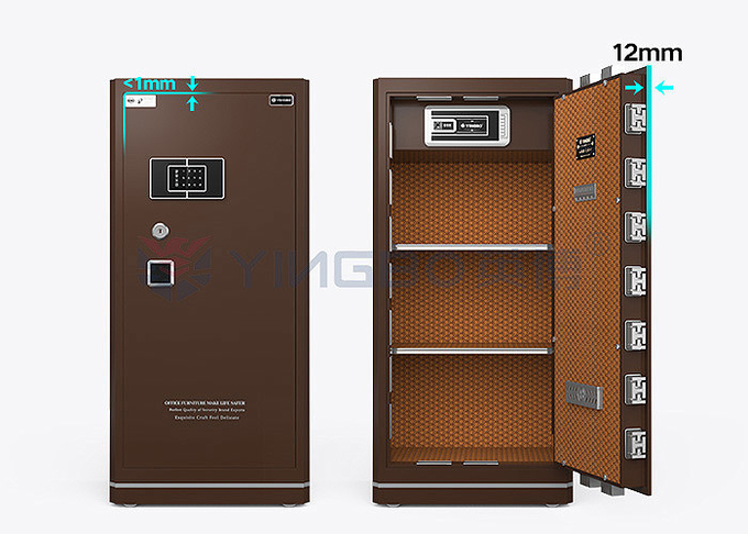 Solid Steel Double Alarm fireproof safe box Eco Friendly Paint And Liquid Crystal Display Panel YB/N6-120